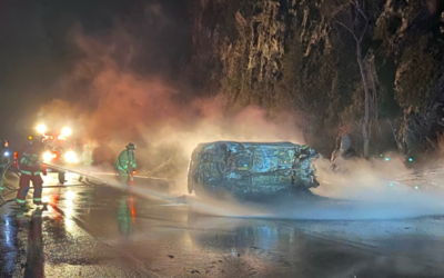 LA PÊCHE : SORTIE DE ROUTE ET INCENDIE DE VÉHICULE