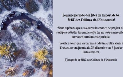 Fermeture des bureaux administratifs pour le temps des fêtes